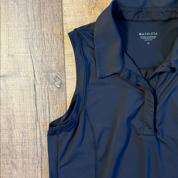 Athleta Advantage Black Sleeveless Polo Tank Top Size Medium - Picture 10 of 12